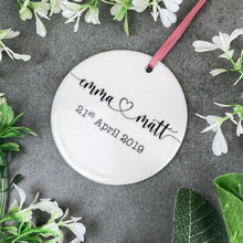 Load image into Gallery viewer, Personalised Couples Wedding Hanging Decoration-9-The Persnickety Co