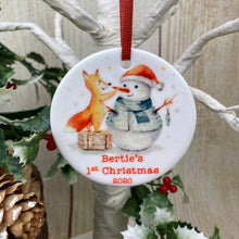 Load image into Gallery viewer, Snowman 1st Christmas Hanging Decoration