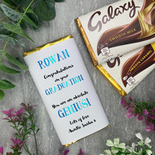 Load image into Gallery viewer, Exam Congratulations - Graduation Chocolate Bar - Blue