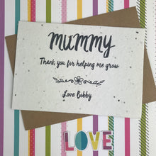 Load image into Gallery viewer, Plantable Wildflower Seed Card - Mummy Thank You For Helping Me Grow-4-The Persnickety Co