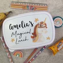 Load image into Gallery viewer, Personalised Magical Unicorn Lunch Box - Pink