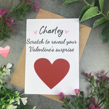 Load image into Gallery viewer, Personalised Love Heart Surprise Scratch Card