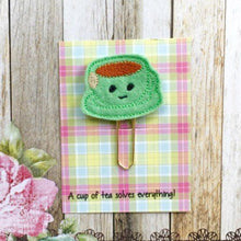 Load image into Gallery viewer, Green Felt Teacup Paper Clip-2-The Persnickety Co