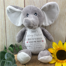 Load image into Gallery viewer, Personalised Grey Worry Elephant Soft Toy
