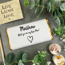 Load image into Gallery viewer, Will you Be My Best Man Heart Chocolate Bar-The Persnickety Co