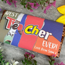Load image into Gallery viewer, Best Teacher Ever Personalised Chocolate Bar