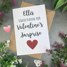 Load image into Gallery viewer, Personalised Valentines Day Surprise Scratch Card