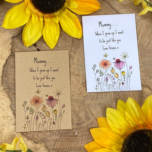 Mummy When I Grow Up Mini Kraft Envelope with Wildflower Seeds-2-The Persnickety Co