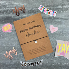 Load image into Gallery viewer, Personalised Happy Birthday Wish Bracelet With Initial Charm-The Persnickety Co