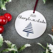 Load image into Gallery viewer, Personalised Couple Christmas Tree Hanging Decoration-3-The Persnickety Co