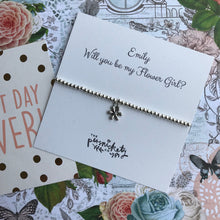 Load image into Gallery viewer, Beaded Charm Bracelet - Will You Be My Flower Girl?-4-The Persnickety Co