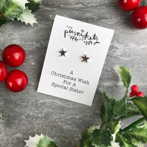 A Christmas Wish For A Special Sister - Star Earrings-4-The Persnickety Co