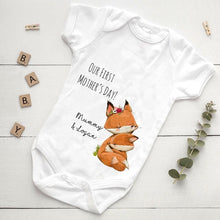 Load image into Gallery viewer, Personalised First Mothers Day Fox Baby Vest and Bib