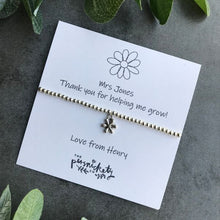 Load image into Gallery viewer, Beaded Charm Bracelet - Thank You For Helping Me Grow-3-The Persnickety Co