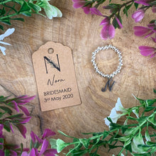 Load image into Gallery viewer, Bridesmaid Beaded Ring With Big Initial-10-The Persnickety Co