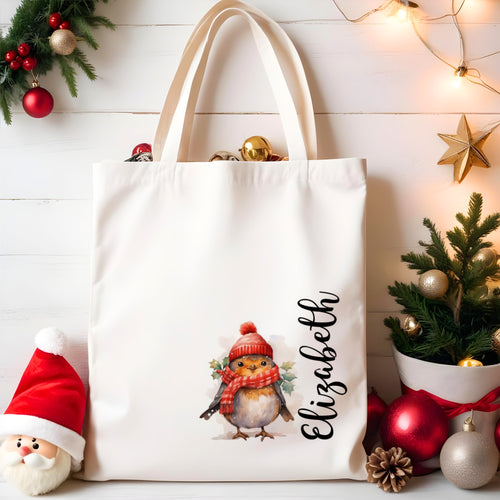 Christmas Personalised Tote Bag - Robin-The Persnickety Co