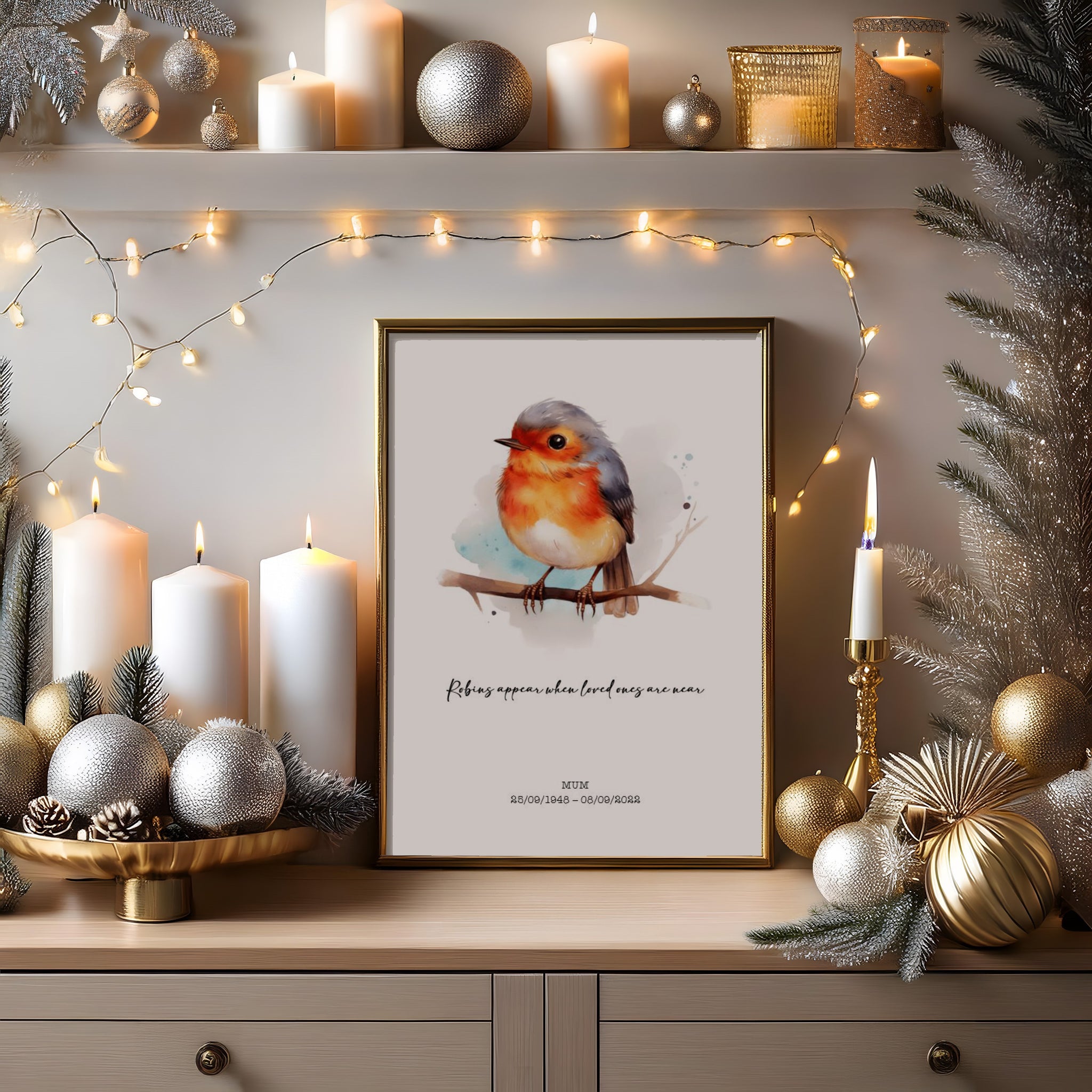 Personalised Robin Remembrance Print – The Persnickety Co