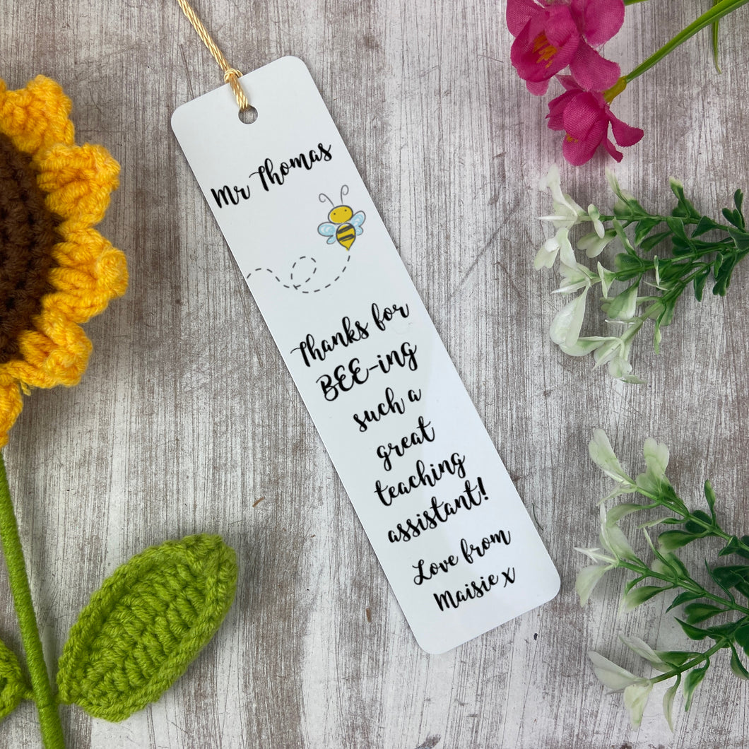 Bee Personalised Teacher Bookmark-The Persnickety Co