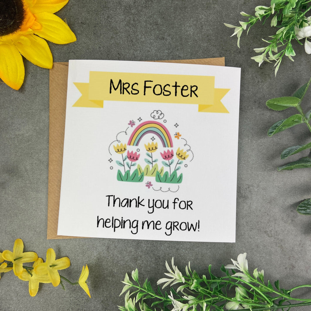 Thank You For Helping Me Grow Teacher Card-The Persnickety Co