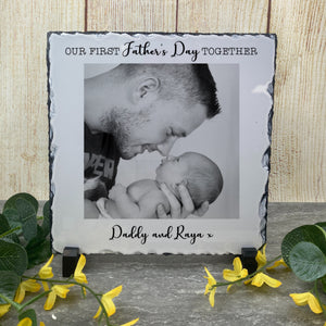 First Father's Day Photo Slate
