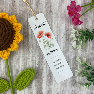 Birth Flower Personalised  Bookmark