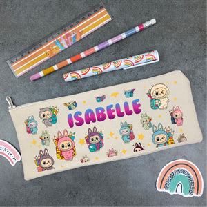 Personalised Bunny & Rainbow Pencil Case
