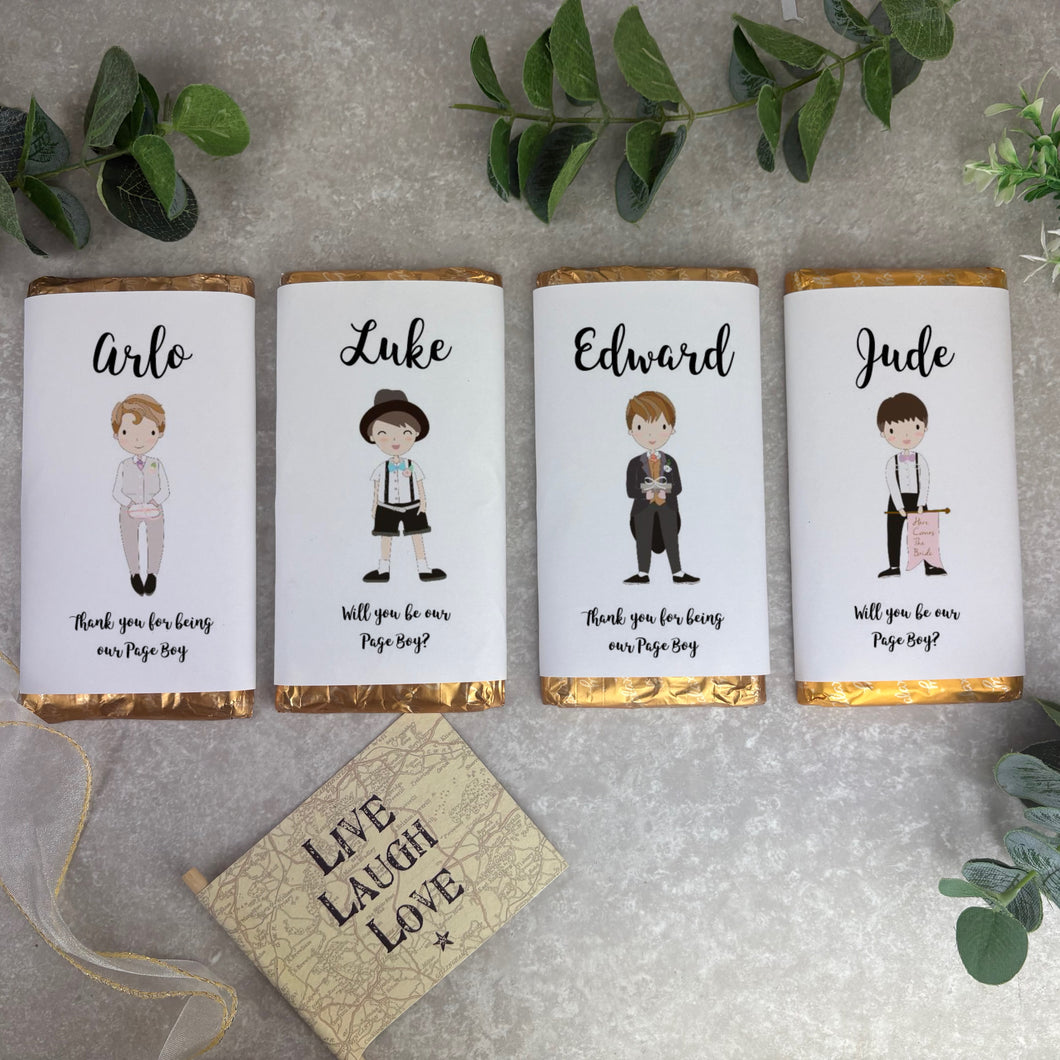 Personalised Page Boy Chocolate Bar-The Persnickety Co