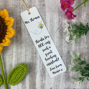 Bee Personalised Teacher Bookmark