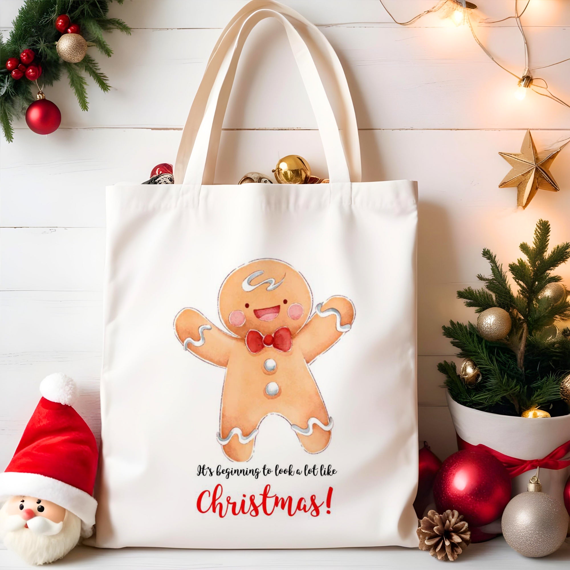Very Merry Christmas Gingerbread XL Vogue Gift Bag - Wondershop