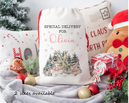 Ballerina Bunny Personalised Santa Sack-The Persnickety Co