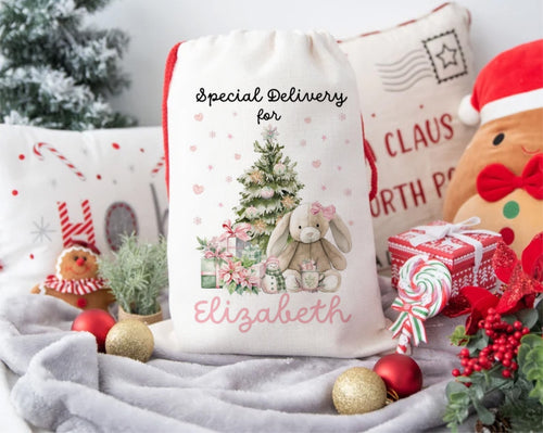 Christmas Bunny Personalised Santa Sack-The Persnickety Co