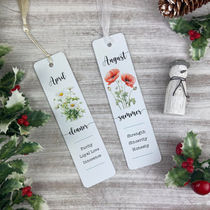 Birth Flower Personalised  Bookmark