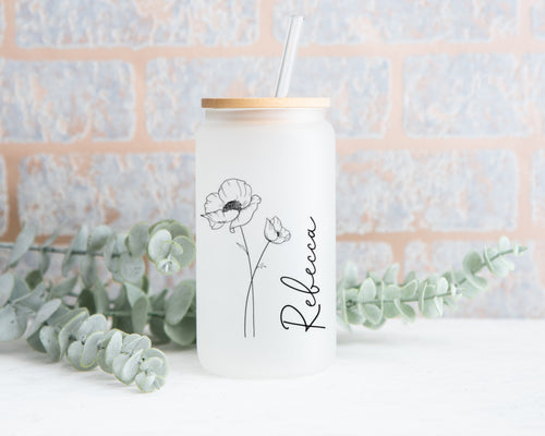 Personalised Birth Flower Tumbler-The Persnickety Co