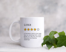 Load image into Gallery viewer, Personalised Star Rating /  Funny Review Ceramic Mug
