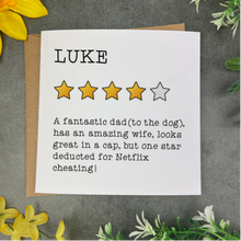 Load image into Gallery viewer, Personalised Star Rating Review Funny Card-The Persnickety Co

