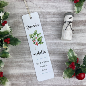 Birth Flower Personalised  Bookmark