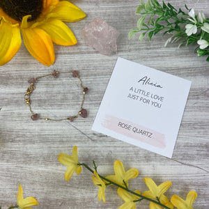 Rose Quartz Crystal Bracelet In Gift Box