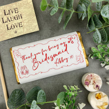 Load image into Gallery viewer, Personalised Bridesmaid Thank You Chocolate Bar-The Persnickety Co
