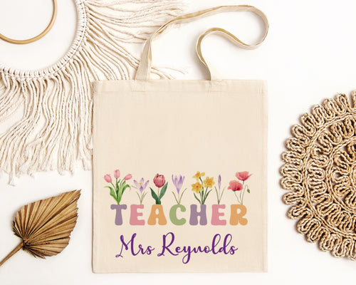 Personalised Teacher Tote Bag-The Persnickety Co