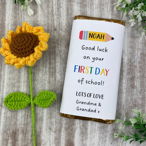 Good Luck On Your First Day Personalised Chocolate Bar