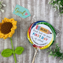 Load image into Gallery viewer, Good Luck On Your First Day Personalised Lollipop-The Persnickety Co
