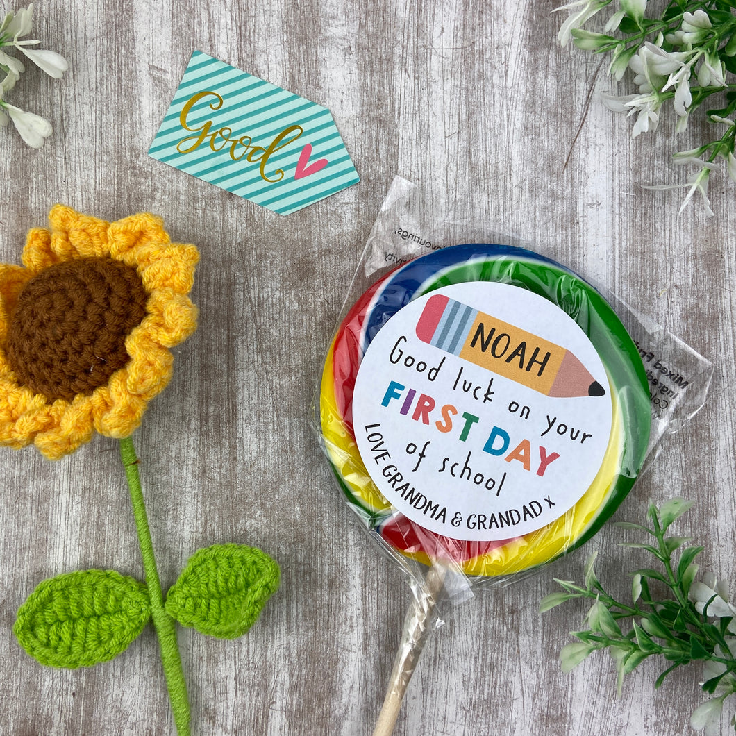 Good Luck On Your First Day Personalised Lollipop-The Persnickety Co