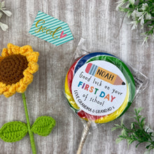Load image into Gallery viewer, Good Luck On Your First Day Personalised Lollipop
