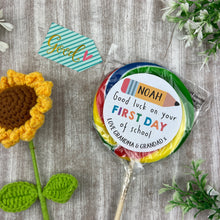 Load image into Gallery viewer, Good Luck On Your First Day Personalised Lollipop
