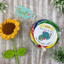 Load image into Gallery viewer, Good Luck First Day Of School Personalised Rainbow Lollipop
