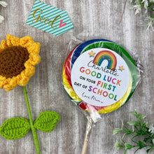Load image into Gallery viewer, First Day Of School Personalised Rainbow Lollipop

