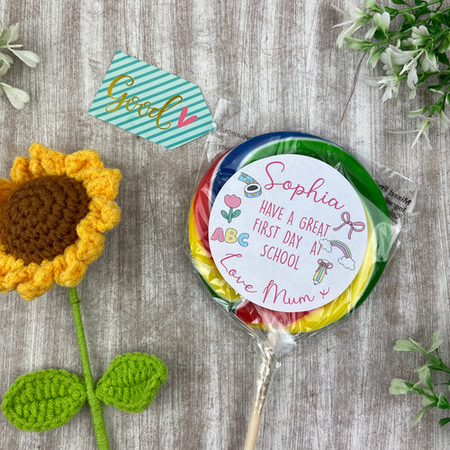 First Day Of School Personalised Rainbow Lollipop-The Persnickety Co