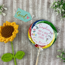 Load image into Gallery viewer, First Day Of School Personalised Rainbow Lollipop
