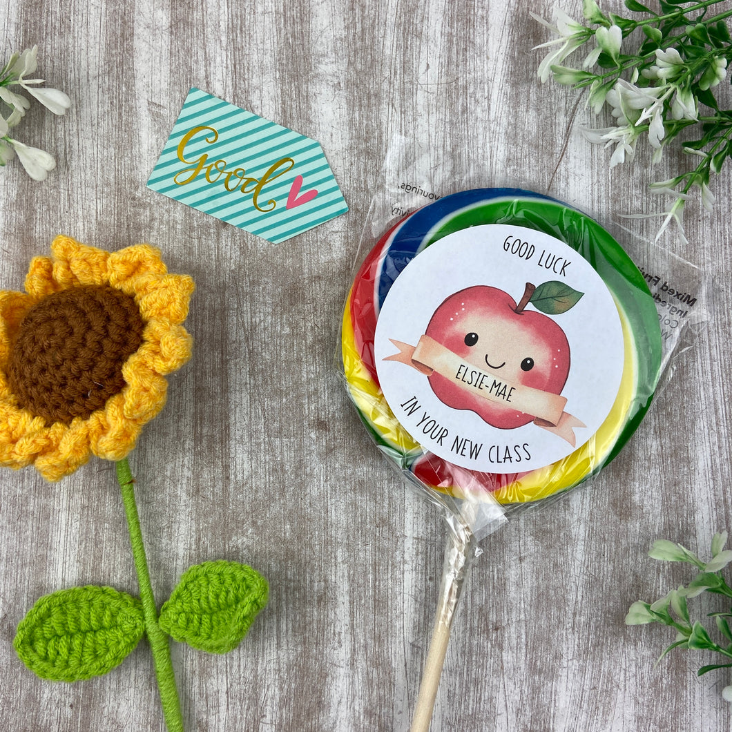 Good Luck In Your New Class Personalised Rainbow Lollipop-The Persnickety Co