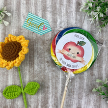 Load image into Gallery viewer, Good Luck In Your New Class Personalised Rainbow Lollipop
